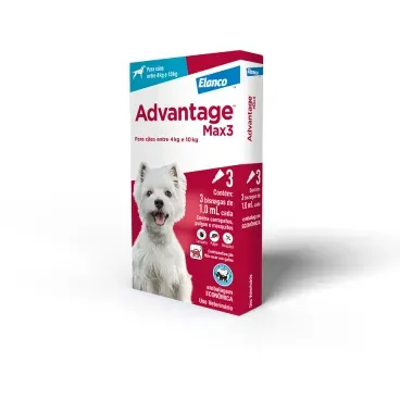 Advantage Max3 - caes de 4 a 10kg - 3 pipetas